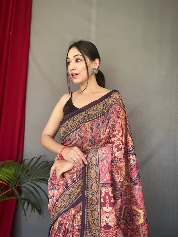 Pink_Kashmiri_Digital_Printed_Cotton_Silk_Saree_With_Blouse_Piece_Attached
